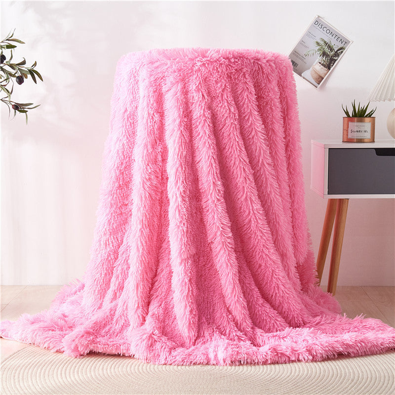 Faux Fur Snuggle Throw Blanket