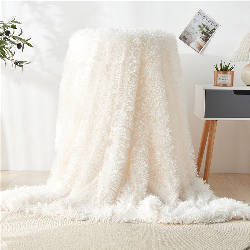 Faux Fur Snuggle Throw Blanket