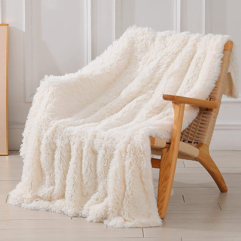 Faux Fur Snuggle Throw Blanket