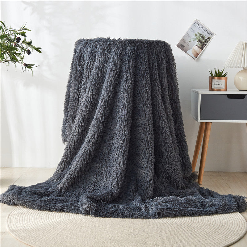 Faux Fur Snuggle Throw Blanket