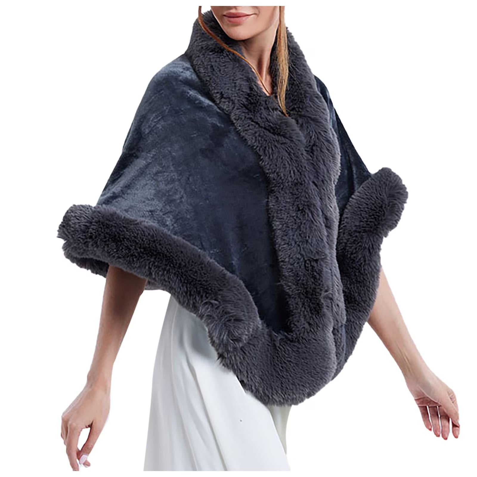 Arden Faux-Fur Winter Shawl