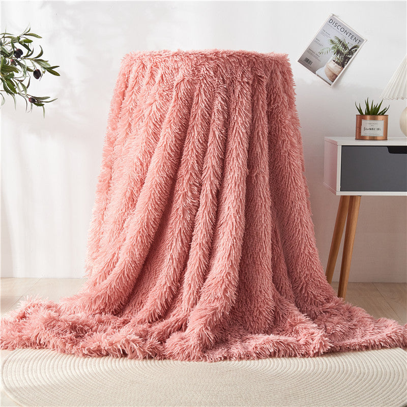 Faux Fur Snuggle Throw Blanket